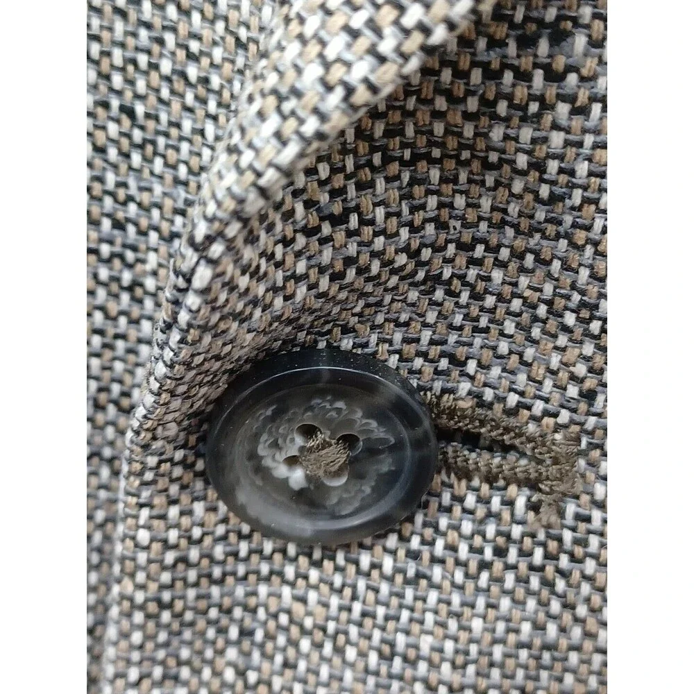 Hunt Valley Mens Blazer Jacket Gray 44R 100% Silk Tweed